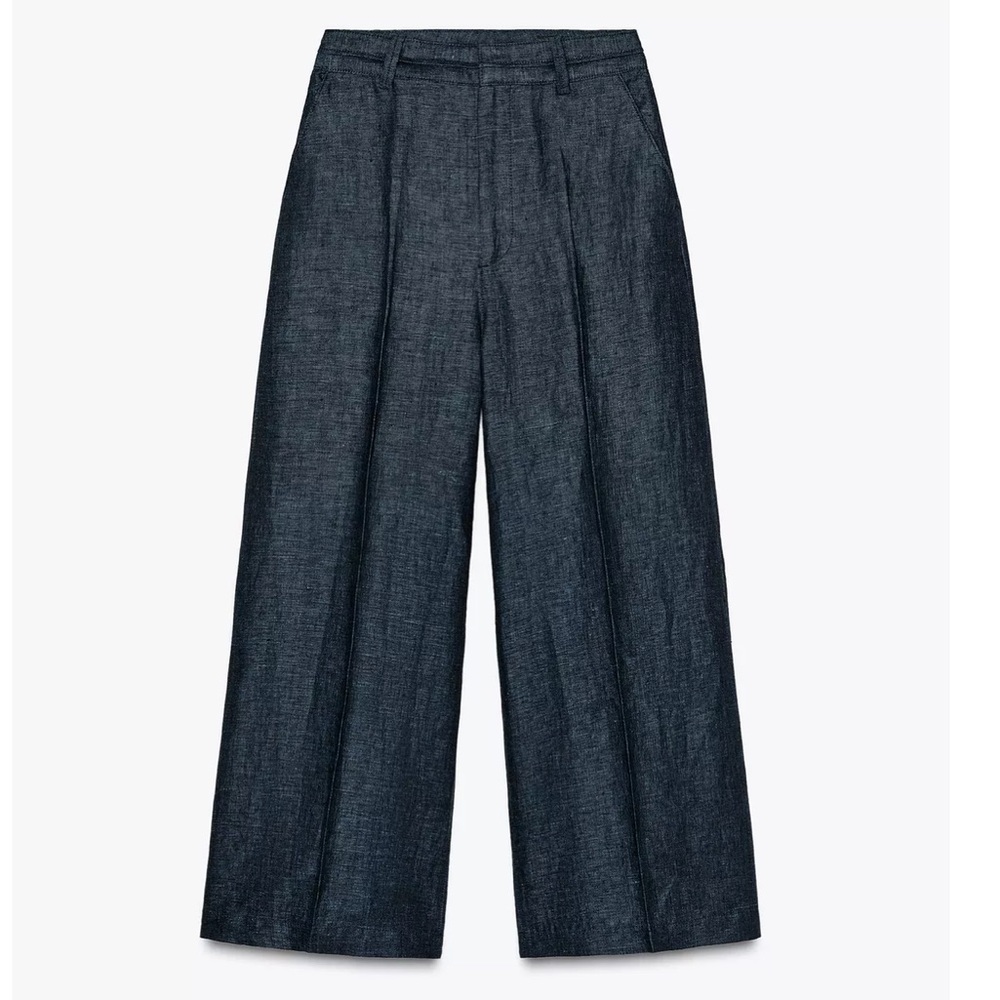 Zara NWT Linen Culotte Pants size S